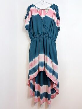 California Moon Rise Nomad Art House Collaboration Tie Dye High Low Dress